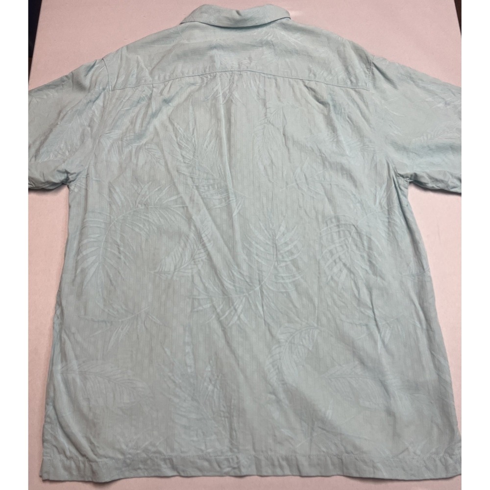 Tommy Bahama 100% Silk Hawaiian Button Up Short Sleeve Blue Floral Men's Medium - Picture 7 of 7